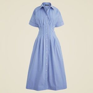 ***ISO J Crew Wren Striped shirt-dress in stretch cotton-blend poplin
